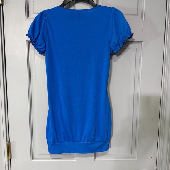 Vibrant Blue Women's Tunic Top - Picture 6 of 6